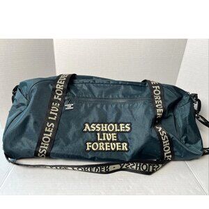 Emotional Baggage Duffel — Teal Travel / Gym Bag, Graphic Strap
